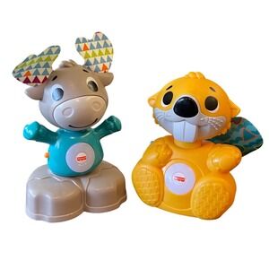 Fisher Price Linkimals Moose Beaver Teaching Game Song Dancing Smooth